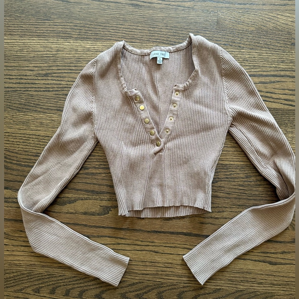 Long sleeve tan shirt